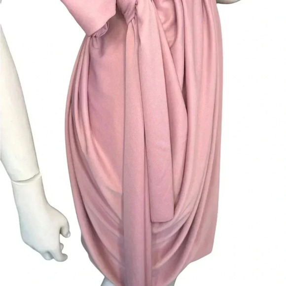 Vera Wang Bride's Maid Dress Light Pink Tie Bow Draped One Shoulder 12. - Picture 5 of 12